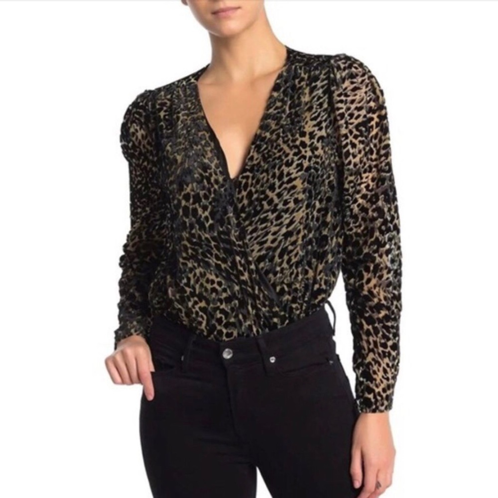 ASTR Animal Print Thong Bodysuit Size Small
